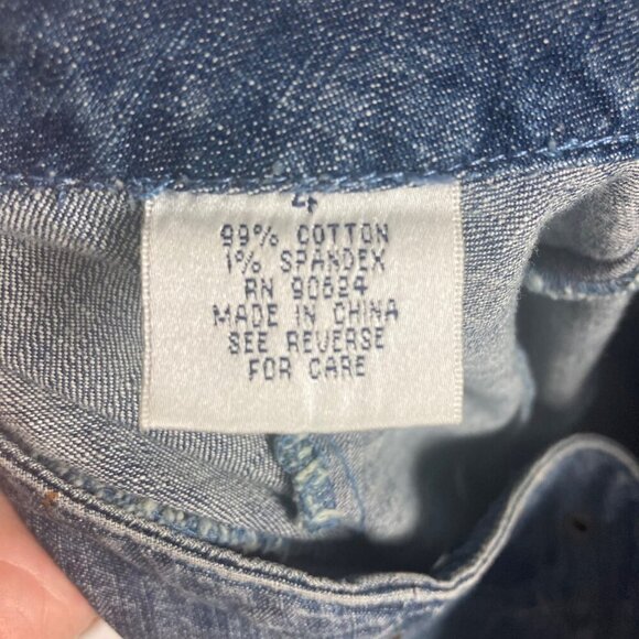 Vintage Y2K Tasha Polizzi Grommet Denim Skirt Womens 4 Flared Cotton 32in Waist - Picture 4 of 8